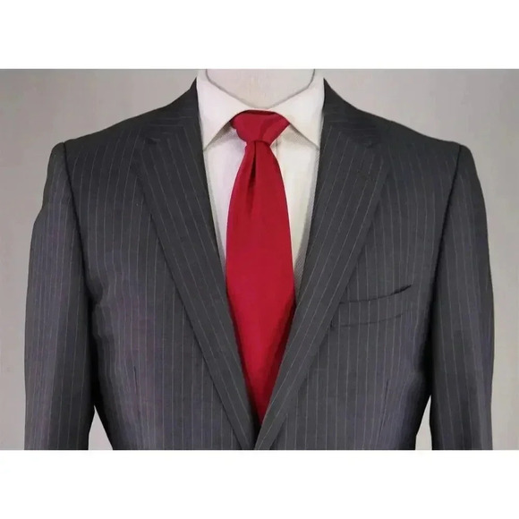 Paul Stuart Japan Gray Pinstripe 2-Btn Performance Wool Suit 40S - Picture 3 of 9